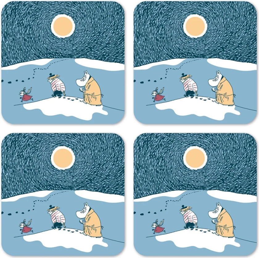 Snow Moonlight glassunderlag vinter 2021 4-pakning 9 x 9 cm