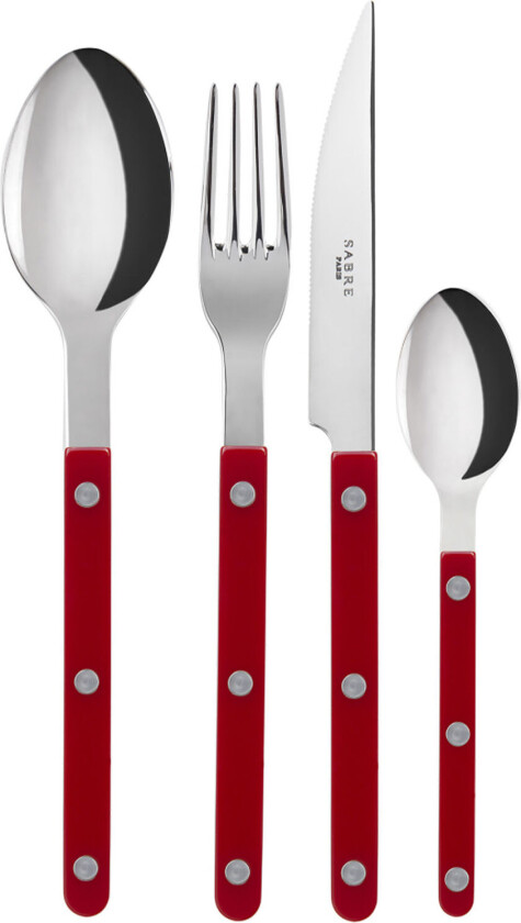 Bistrot 4 Pieces Cutlery Set Solid Burgundy