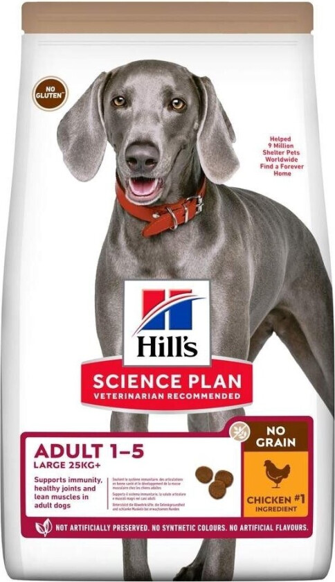 Hill's Science Plan Dog Adult No Grain Large Breed med Kylling 14 kg