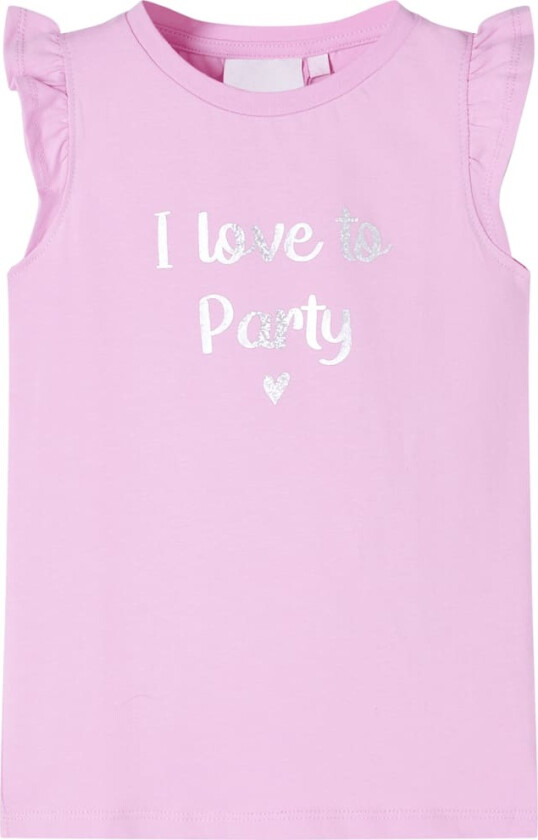 T-skjorte for barn med volangermer lilla 116