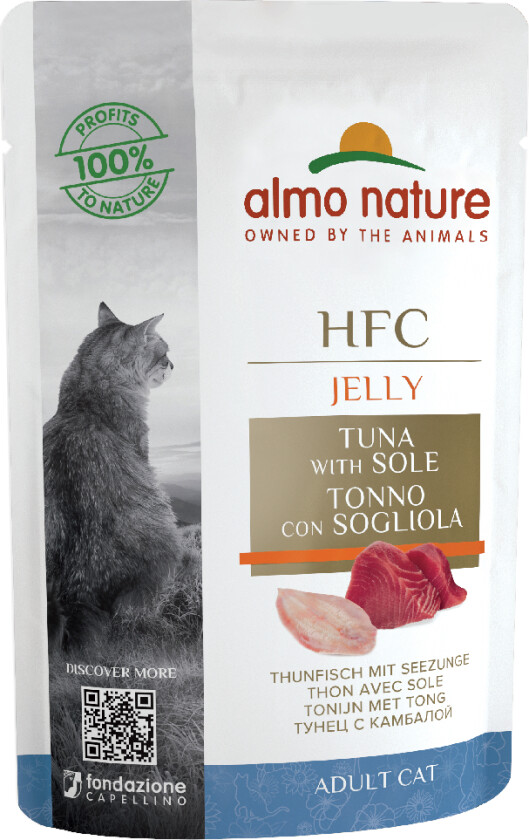 Bilde av Økonomipakke Almo Nature HFC Jelly Pouch 24 x 55 g - Tunfisk & sjøtunge