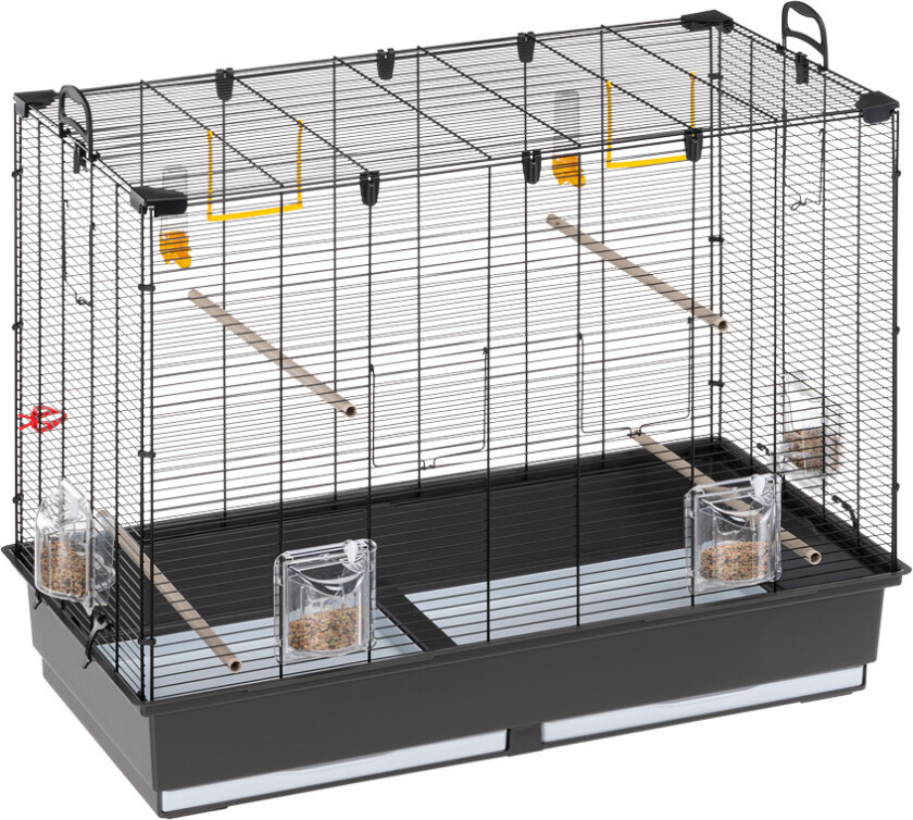 Bilde av Fuglebur Ferplast Piano 6 - brun / svart: L 87 x B 46,5 x H 70 cm