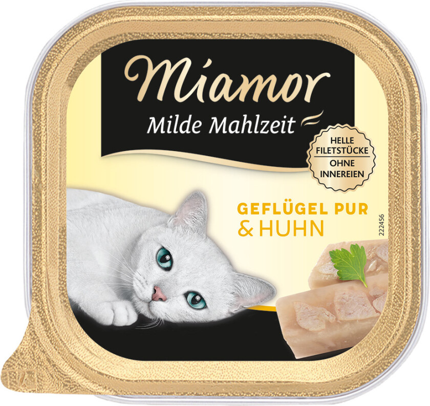 Økonomipakke med Miamor Mild Meal 32 x 100 g - Rent fjørfe og kylling