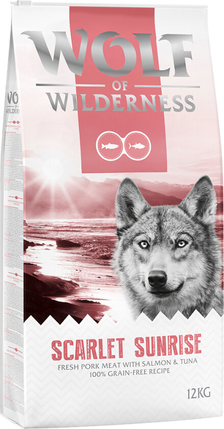 100 kr rabatt! 12 kg Wolf of Wilderness - Scarlet Sunrise - Laks & Tunfisk