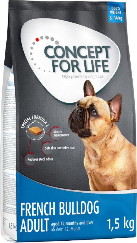 4 x 1 kg / 1,5 kg Concept for Life til spesialpris! - Frans Bulldogg Adult (4 x 1,5 kg)