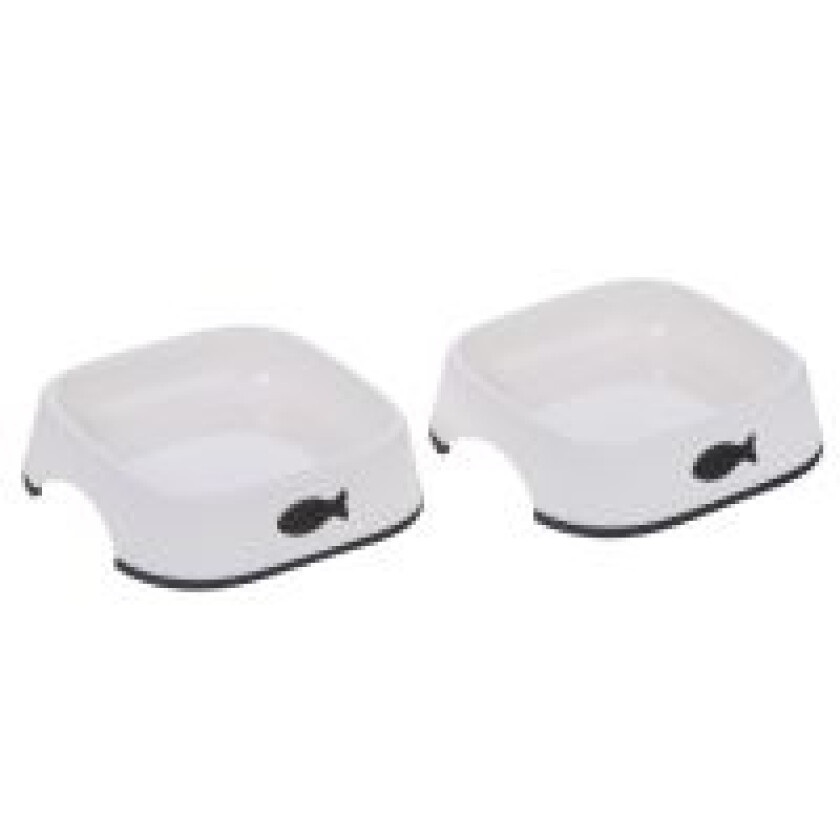 Little Fish Plastskåler 2-delt sett - 2 x 200 ml, L 13,5 x B 13,5 cm