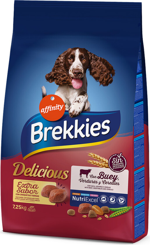 Brekkies tørrfôr med deilig okse - Økonomipakke: 2 x 7,25 kg