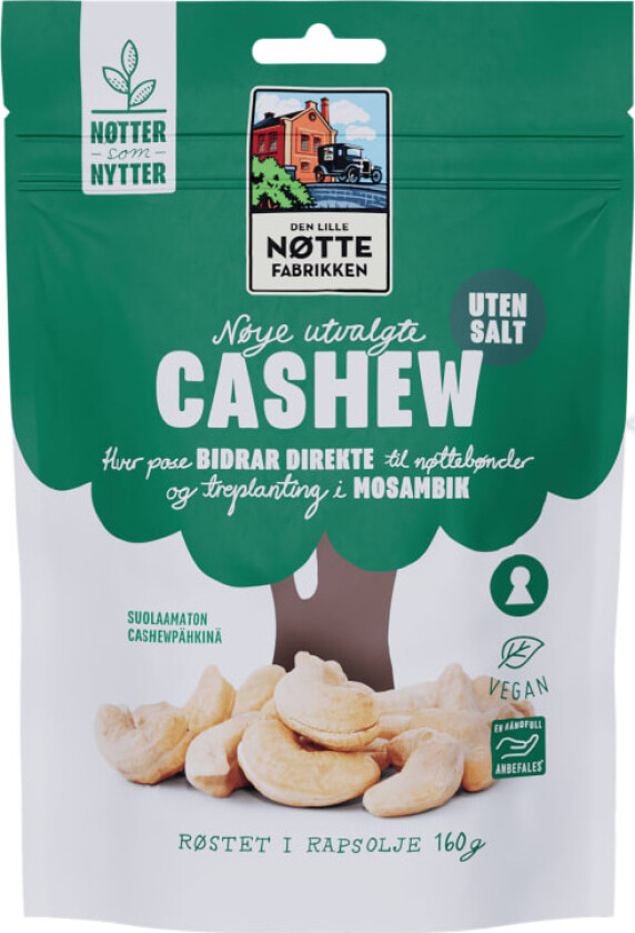 Cashewnøtter Store u/Salt 160g Dln