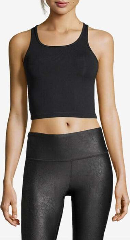 Crop Rib Racerback Dame Black 36