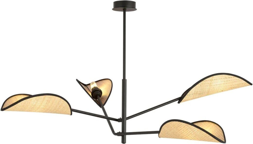 Emibig Vene taklampe 4-lys - Svart/Natur