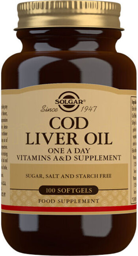 Cod Liver Oil Norsk Torskelevertran - 100 Kapslar
