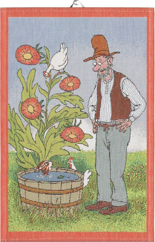 Pettson & Findus kjøkkenhåndkle Findus bader