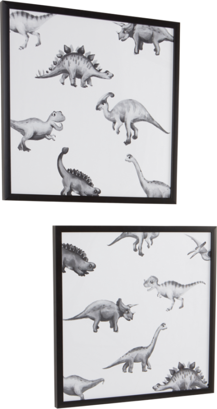 AGUSTIN 2-pk poster med ramme 50x50 cm Svart/hvit