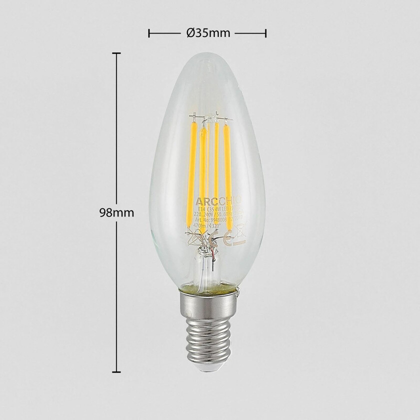 LED-pære E14 filament 4W 2 700K 3-step-dimmer