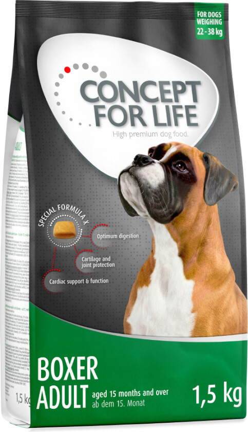 4 x 1 kg / 1,5 kg Concept for Life til spesialpris! - Boxer Adult (4 x 1,5 kg)