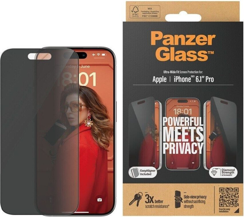 Bilde av Panzerglass Ultra-wide Fit Privacy Iphone 15 Pro