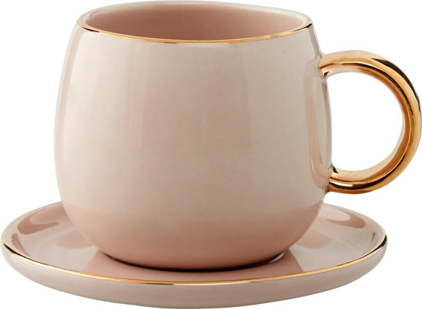 Clara espressokopp med fat 15 cl Rose-light gold