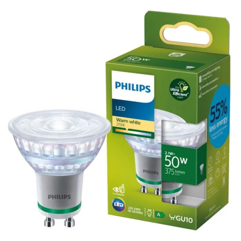 Ultra Efficient GU10 LED-spotlight 375 lm