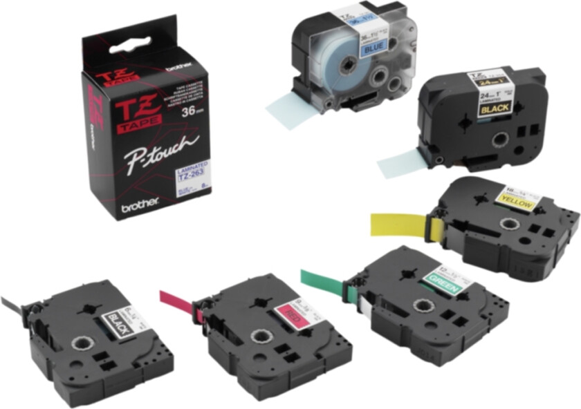 Tape 12mm Tze-fx231 Svart/hvit Fleksibel