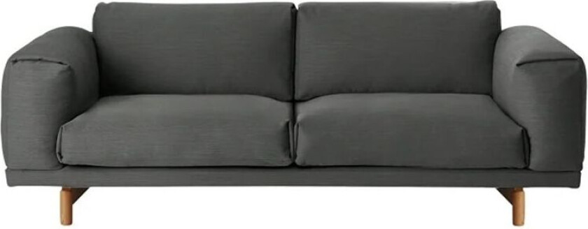 Rest sofa 2-seter tekstil remix 163 grey, eikeben