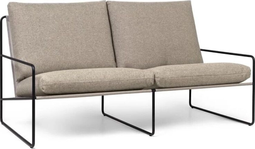 Desert 2-seters sofa Stoff dark sand, sort stativ