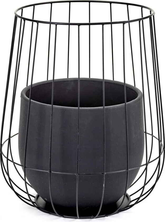 blomsterpotte i kurv Ø37 cm h46 cm Black
