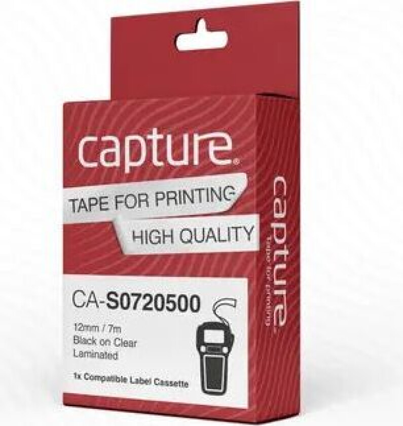 Tape D1 12mm Black/transparent