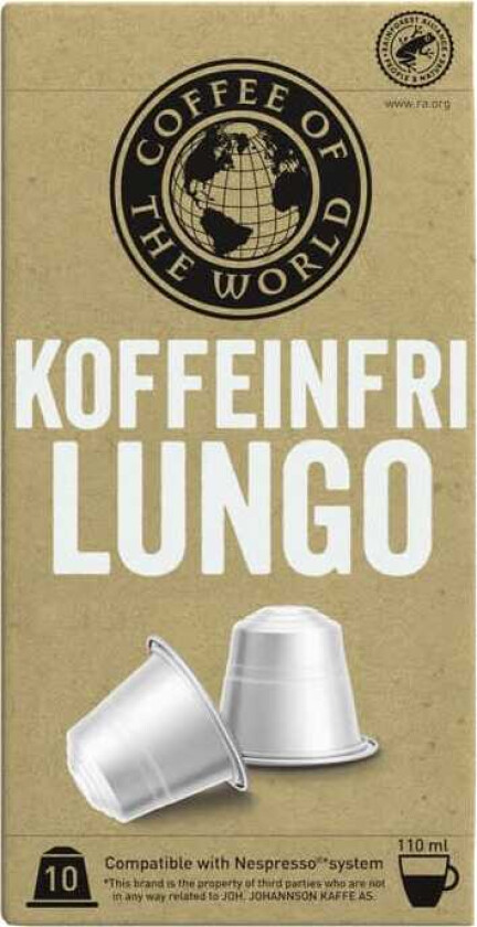 Cotw Lungo Koffeinfri Kapsel 10stk