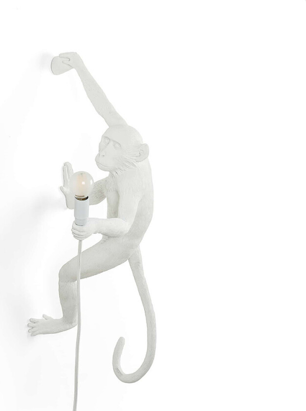 Monkey Lamp Hanging Right Hand/White
