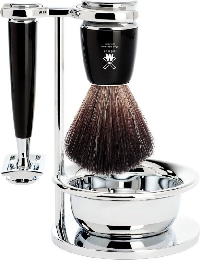 Mühle Rytmo Barbersett Black Fibre- Resin With Bowl Black