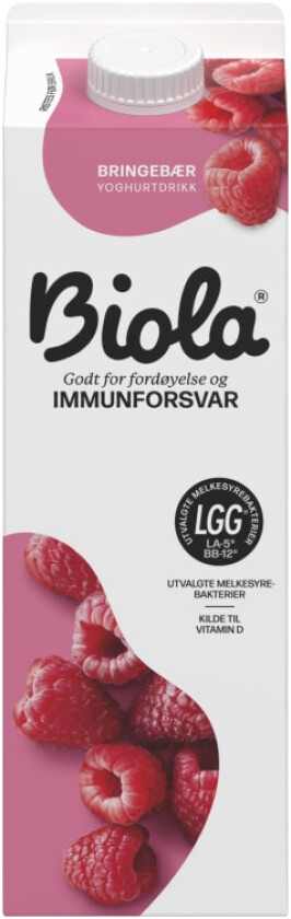 Biola Syrnet Melk Bringebær 1000g Tine