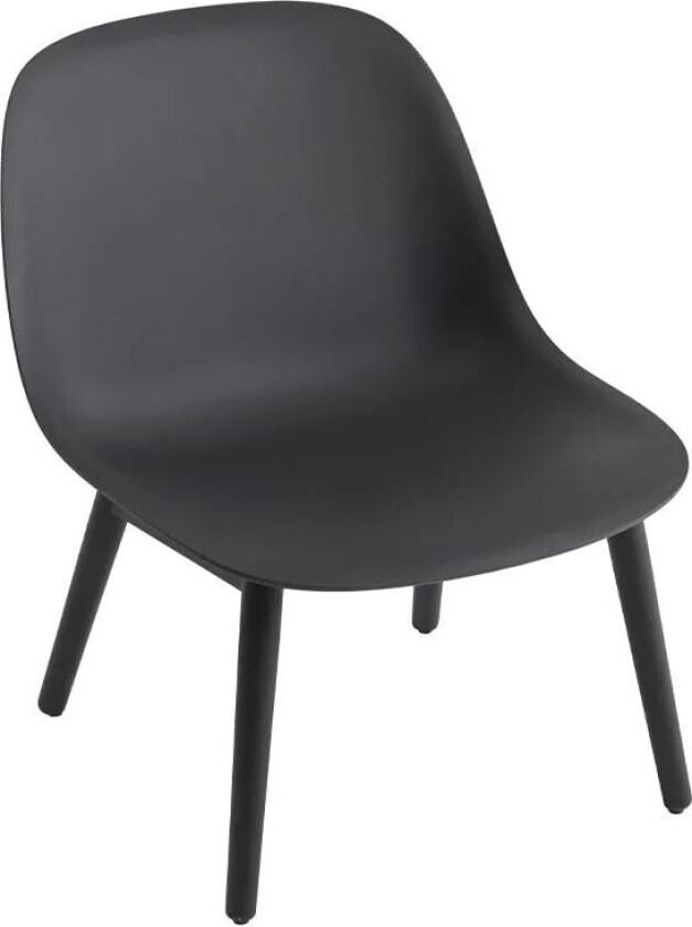 Bilde av Fiber loungestol wood base black, sorte ben