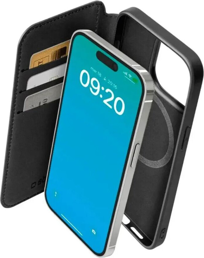 iPhone 15 Pro Wallet Mag Deksel - MagSafe Kompatibel - Svart