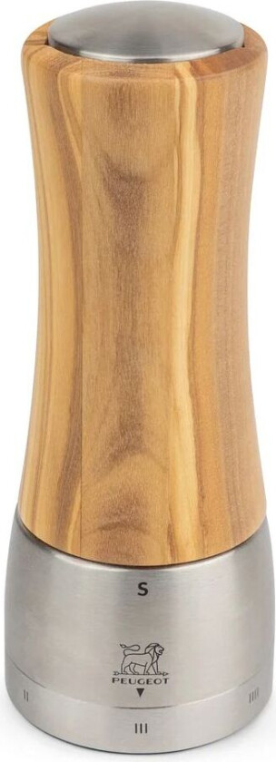 Madras saltkvern 16 cm Oliventre-rustfritt stål