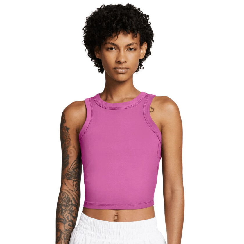 One Fitted Dri-FIT Crop Tank, singlet, dame Playful Pink/black