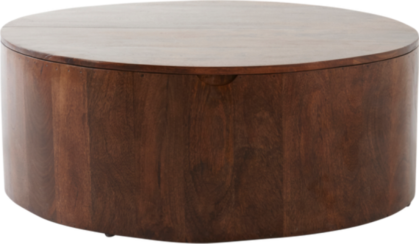 sofabord med oppbevaring Ø 90 cm Valnøttbrun