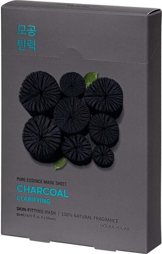 Pure Essence Mask Sheet Pack Charcoal,   Ansiktsmaske