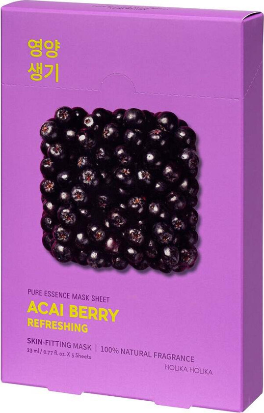 Pure Essence Mask Sheet Pack Acai Berry,   Ansiktsmaske