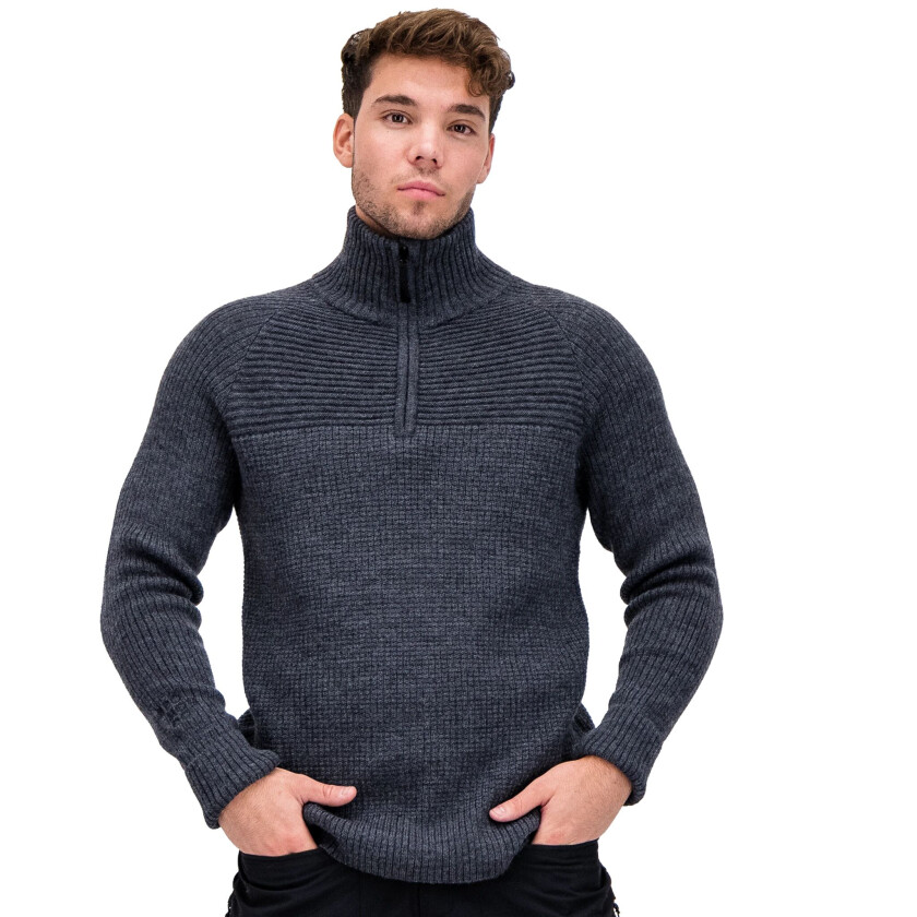 Narvik Sweater, ullgenser unisex Dark Grey Melange