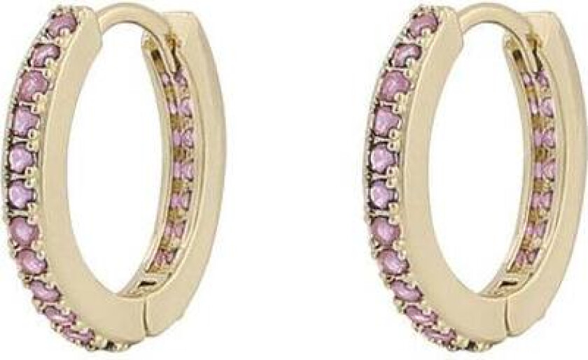 Snö Of Sweden Essence Ring Earring Gold/Pink Onesize 15mm