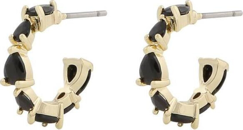 Snö Of Sweden Ashley Small Oval Earring Gold/Black Onesize