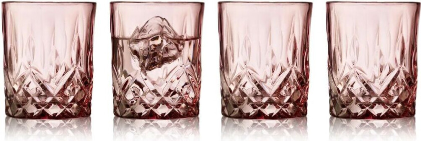 Sorrento whiskyglass 32 cl 4-pakning Pink