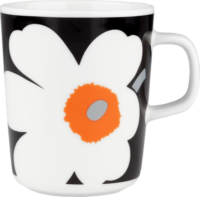 Unikko kopp 25 cl White-black-orange