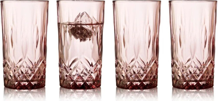 Sorrento highball glass 38 cl 4-pakning Pink