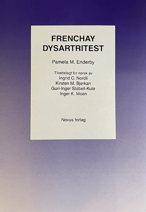 Frenchay dysartritest av Pamela M. Enderby