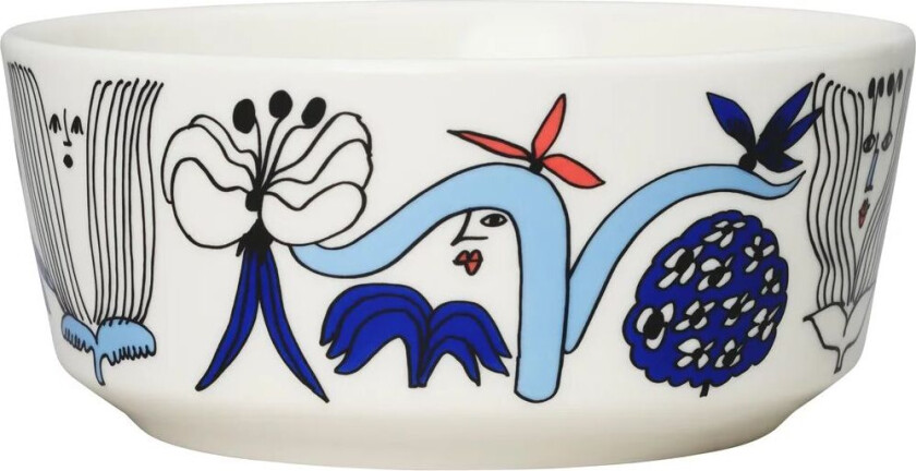 Puutarhurit skål Ø15 cm Blå-hvit-rød