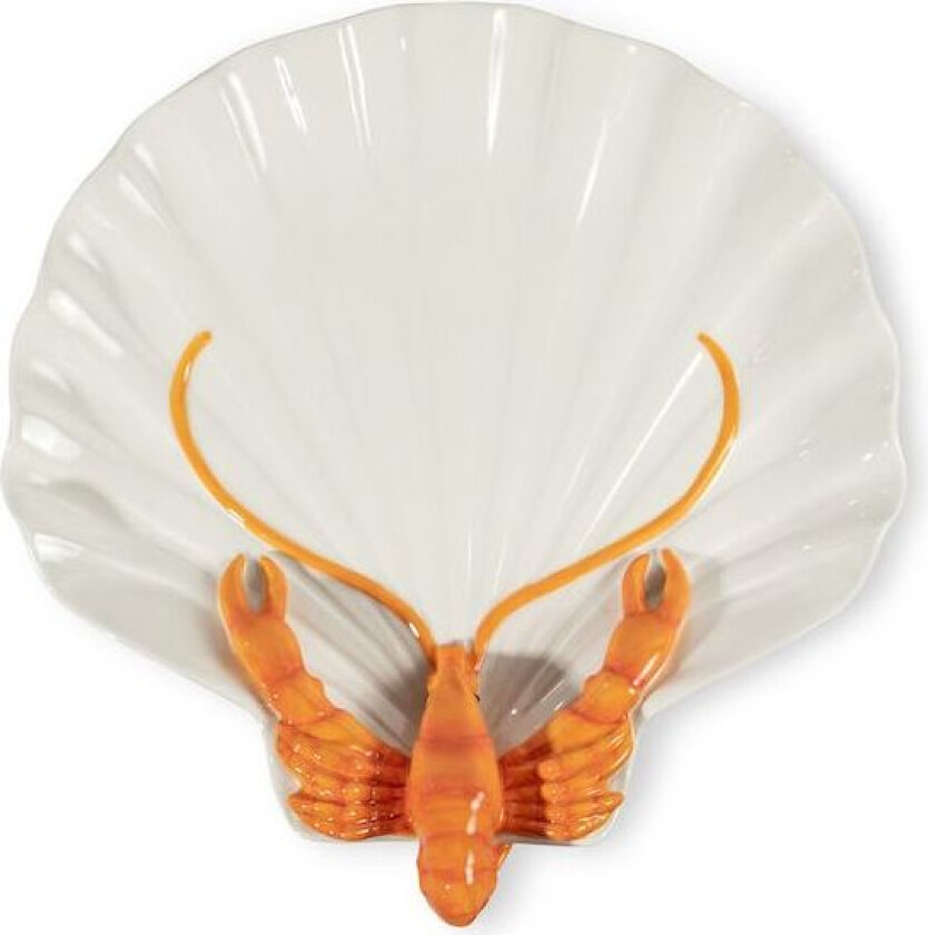 Lobsti serveringsfat Hvit-oransje