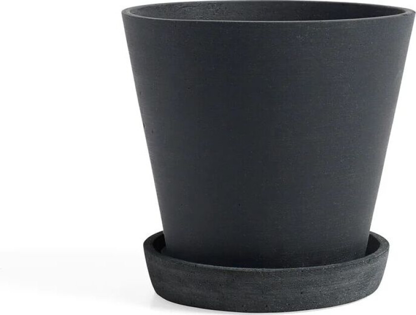 Bilde av Flowerpot with saucer krukke L Ø17.5 cm Svart