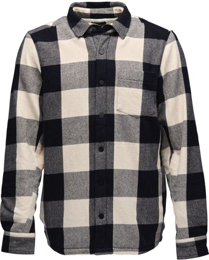 Men's Project Lined Flannel L, Black-Off White Plaid
