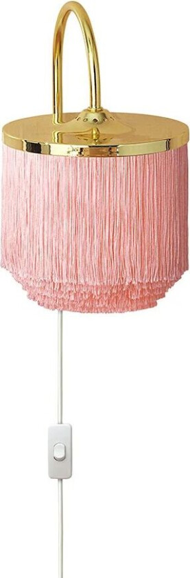 Fringe vegglampe Pale pink, messingbelagt stål